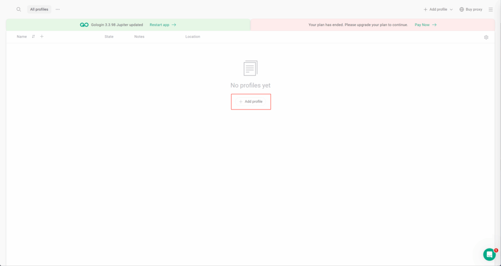 GoLogin Home Page Screenshot