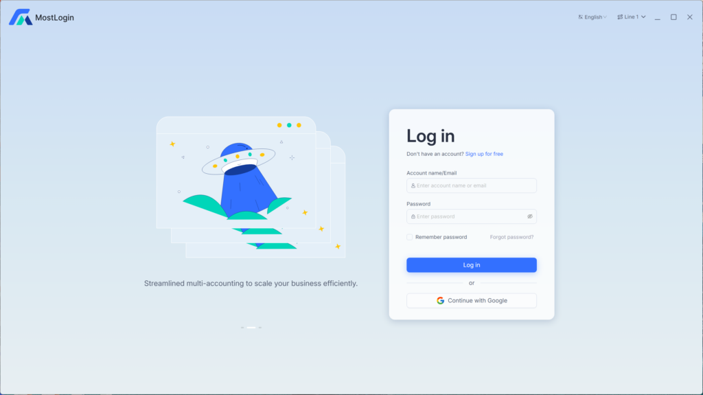 MostLogin Log in page screenshot