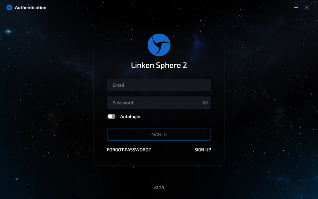 Linked Sphere2 Login screenshot