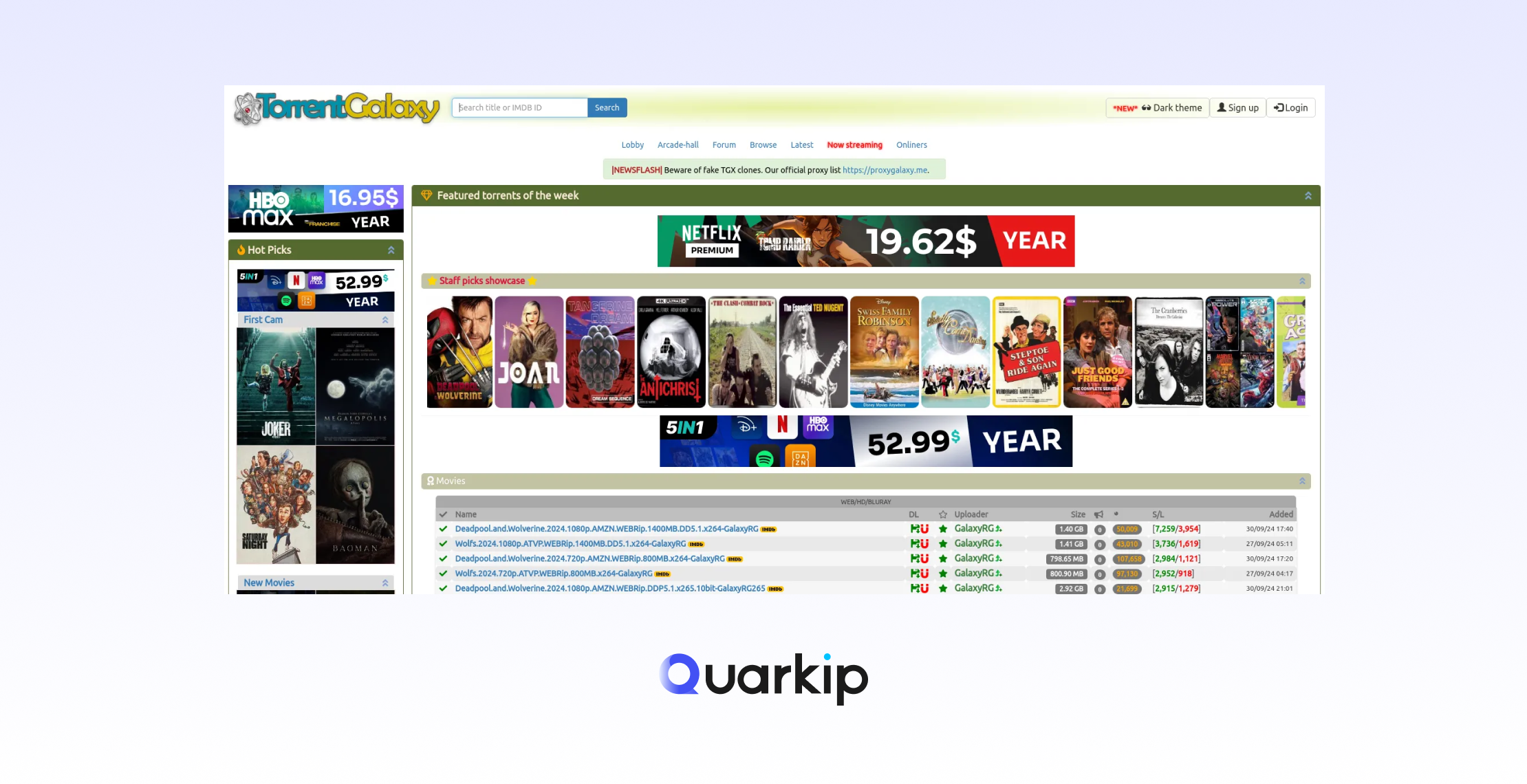 TorrentGalaxy Proxies 使用指南：通過 QuarkIP 解除封鎖並下載磁力連結