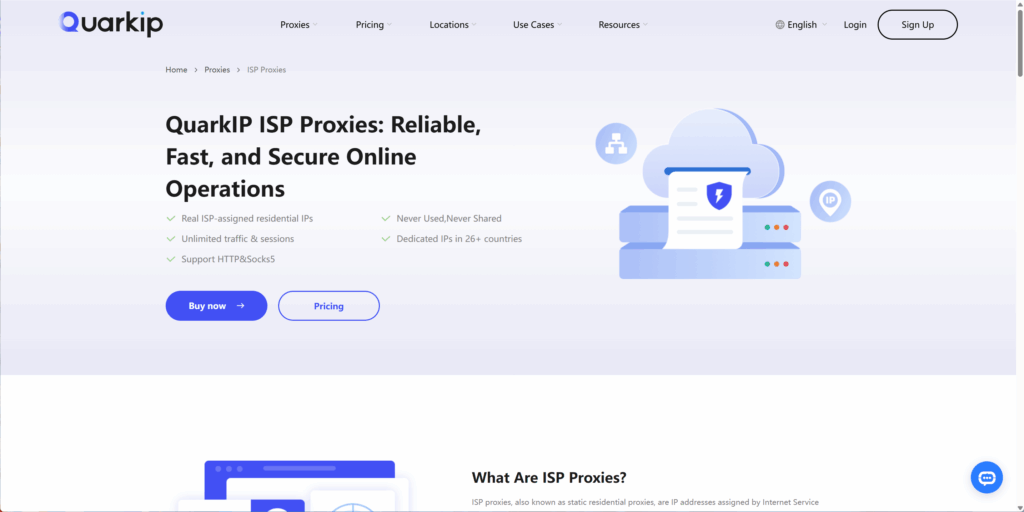 QuarkIP Shopee ISP(Static Residential)Proxies