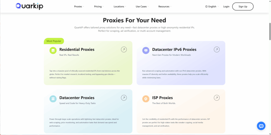 Types of QuarkIP Proxies for Bypassing IP Bans
