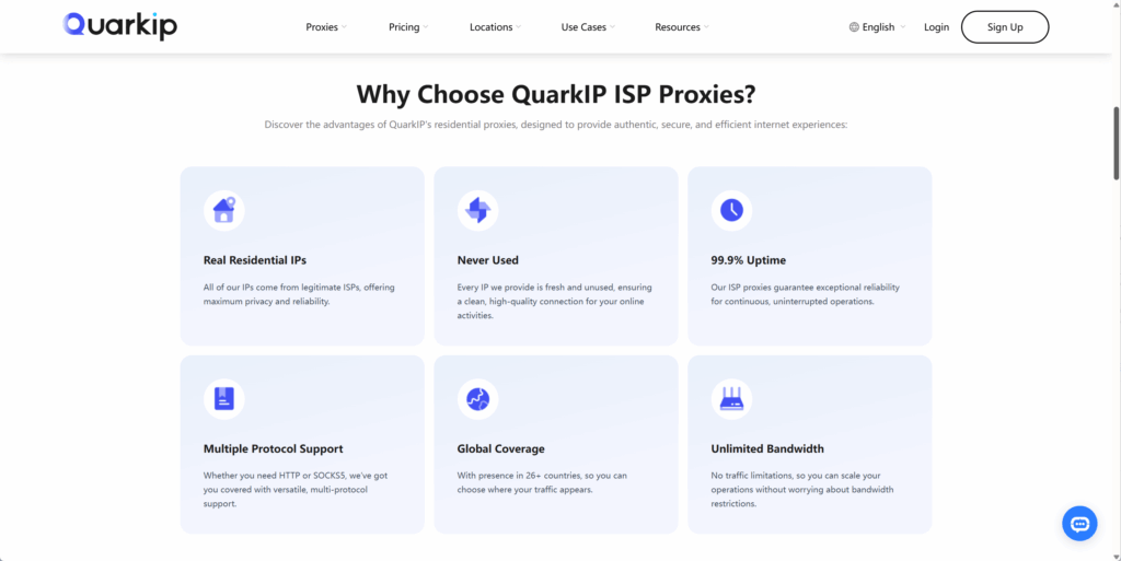 The advantages of QuarkIP ISP proxies