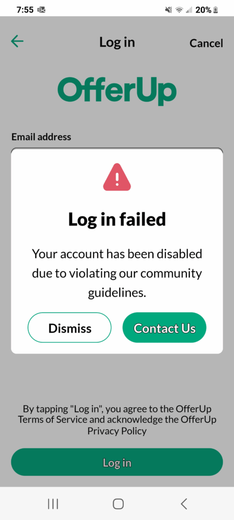OfferUp account Verification Failures