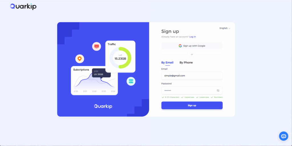 Create Your QuarkIP Account
