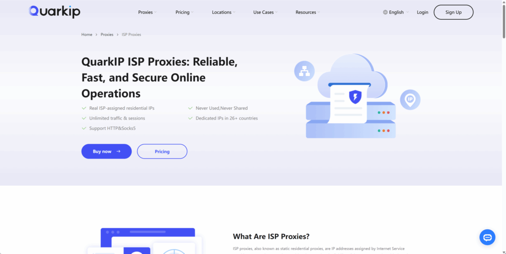 QuarkUP ISP（Static Residential）Proxies