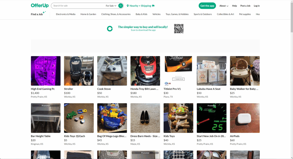 OfferUp homepage screenshot