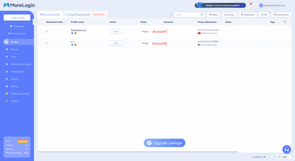 Separate Devices or Browser Profiles