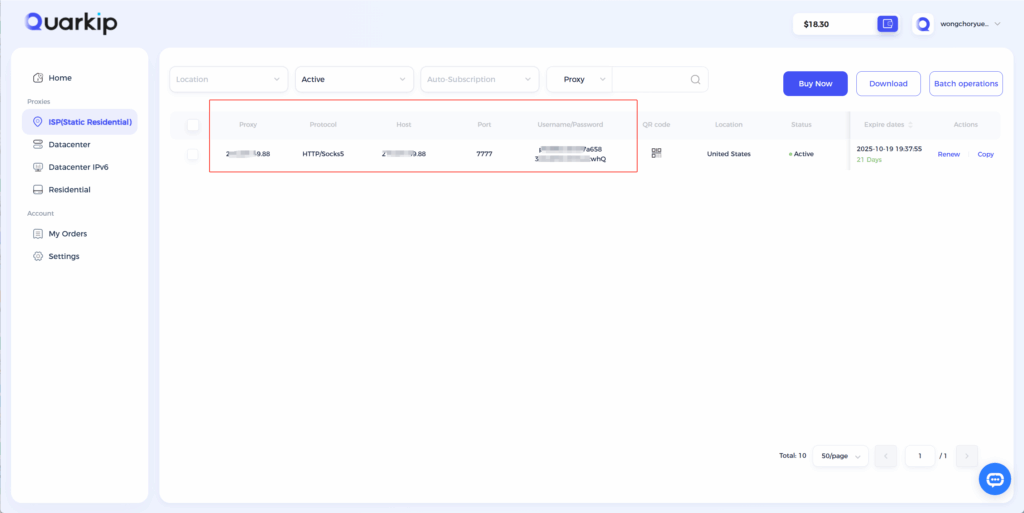 Acquire Proxy Credentials