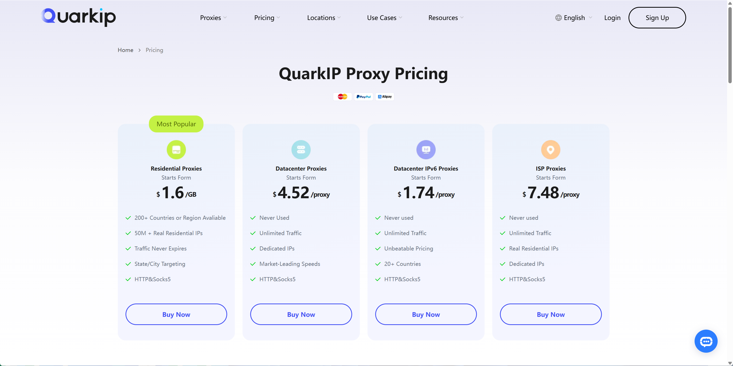 QuarkIP Proxy Pricing