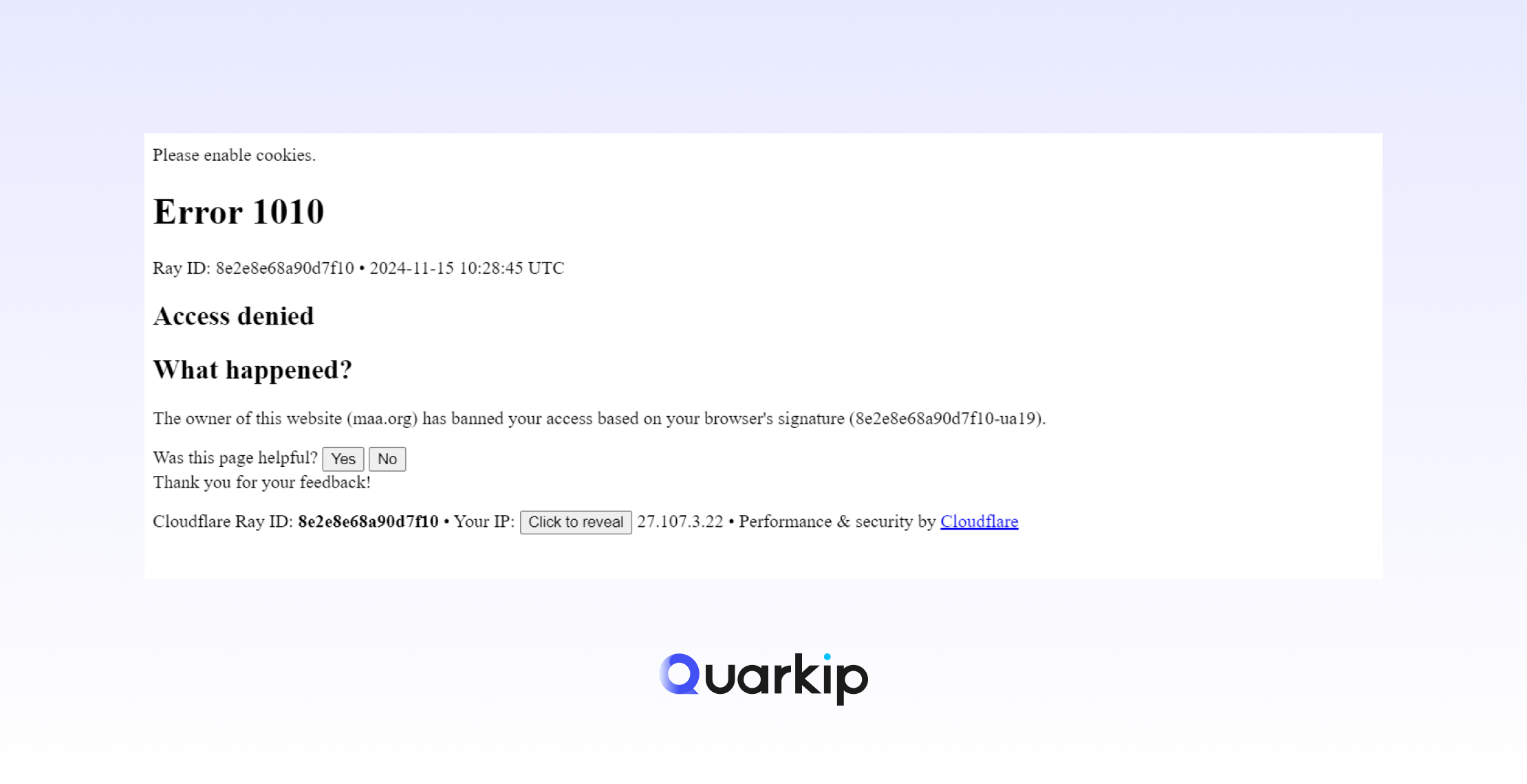 Understanding Cloudflare Error Code 1010: Why It Happens and How to Solve It