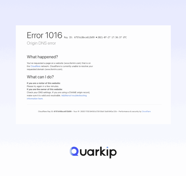Cloudflare Error 1016: Origin DNS Error – What You Need to Know