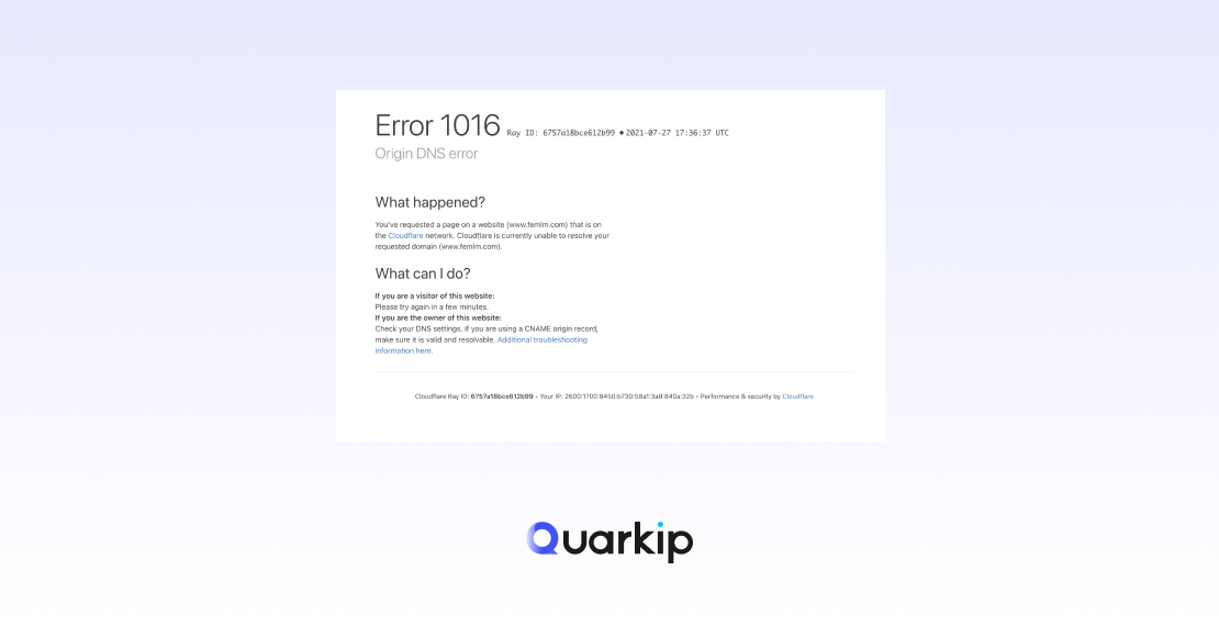 Cloudflare Error 1016: Origin DNS Error – What You Need to Know