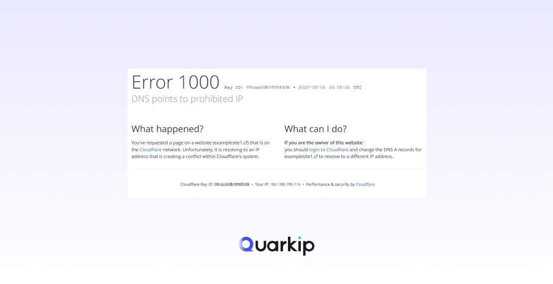 How to Resolve Cloudflare Error 1000: DNS Points to Prohibited IP